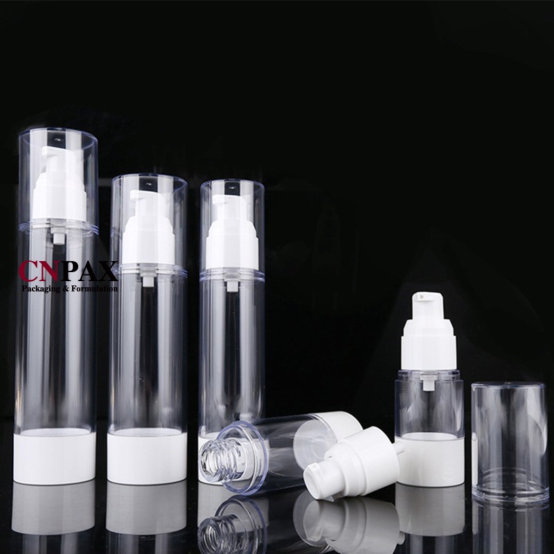 clear airless pump bottles