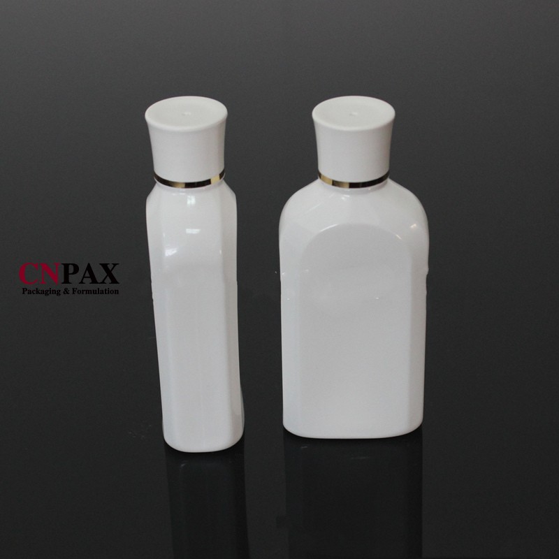 flat square plastic bottles body lotion bottles