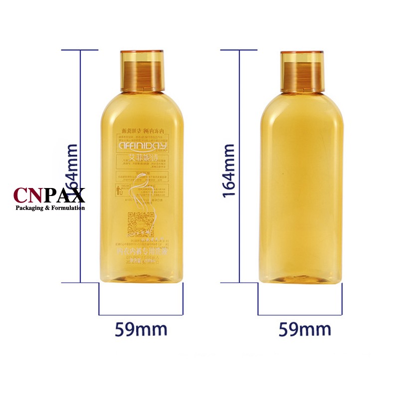 oblong PET plastic bottles shampoo conditioner bottles