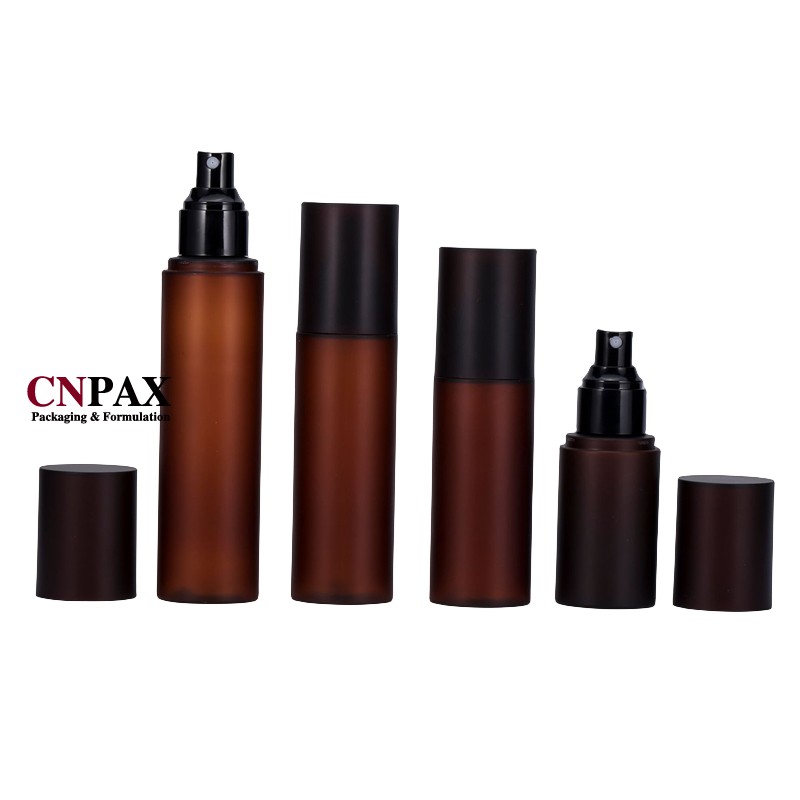 amber frosted matte plastic bottles