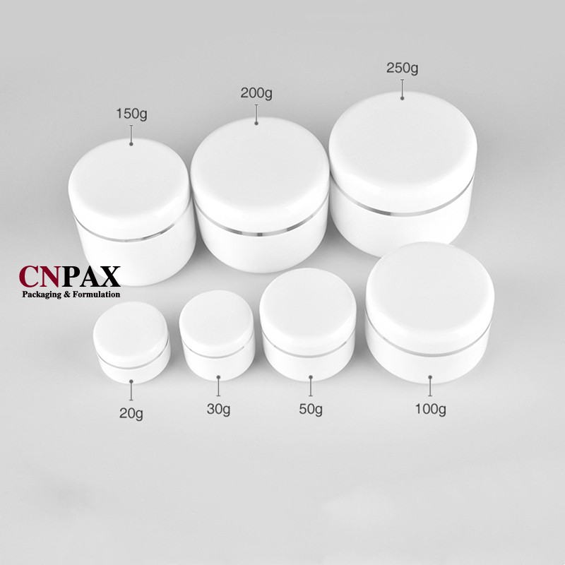 radius plastic cream jar with dome cap
