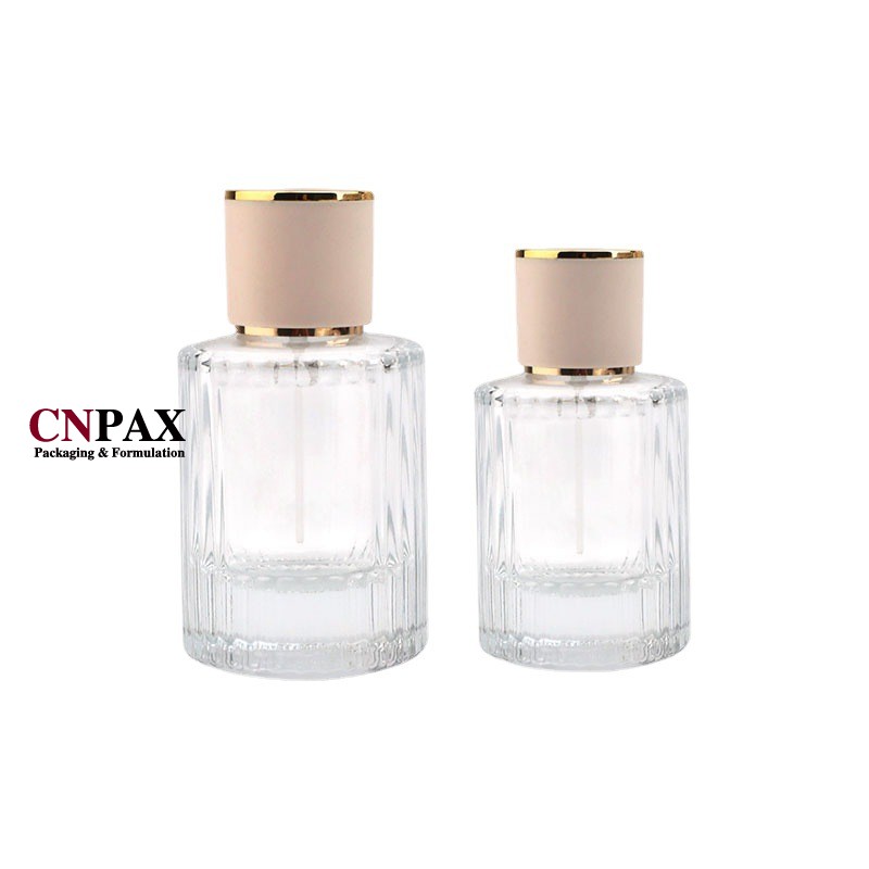 cylinder round glass perfume bottles