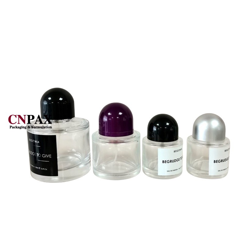 cylinder round glass bottles perfume bottles