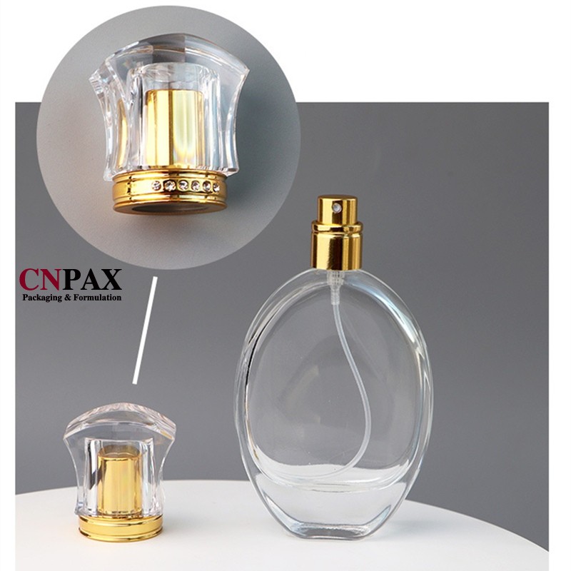 50 ml flat round glass perfume bottles