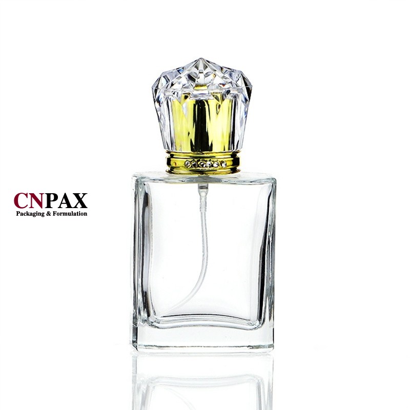 perfume glass bottle with diamond cap