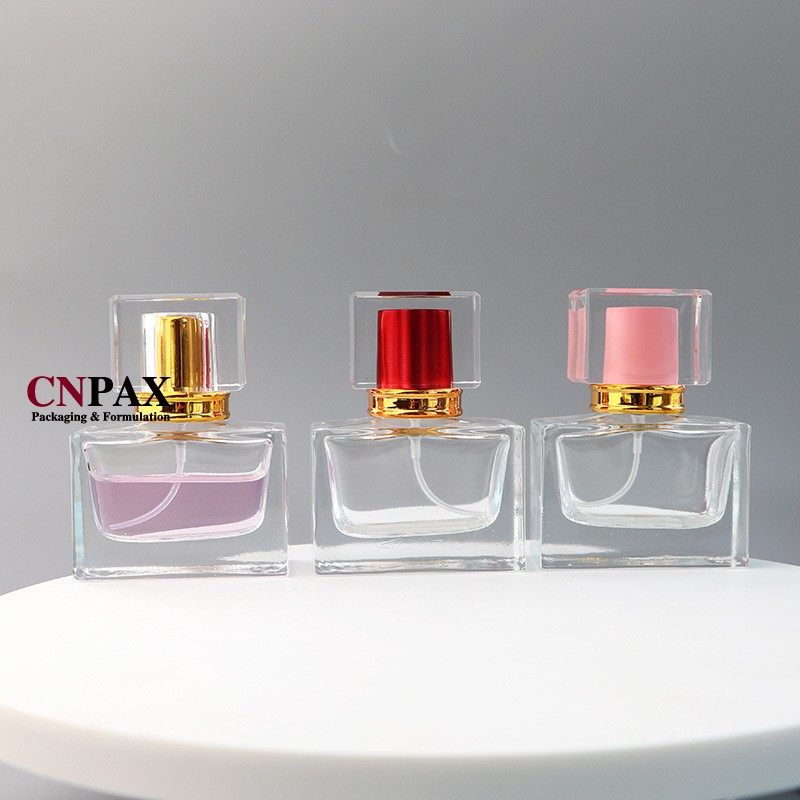 flat square glass perfume bottles