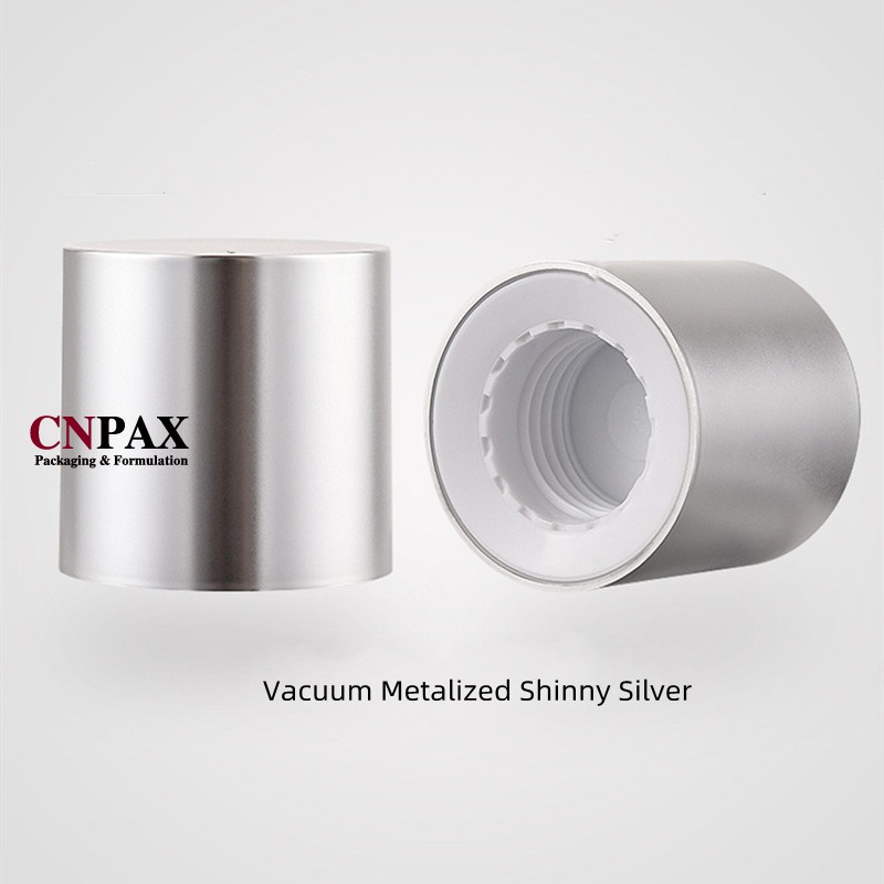 shinny silver double wall plastic screw cap