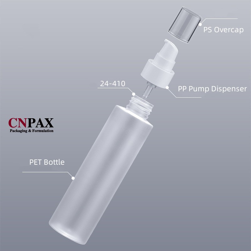 clear frosted matte cylinder round plastic bottles