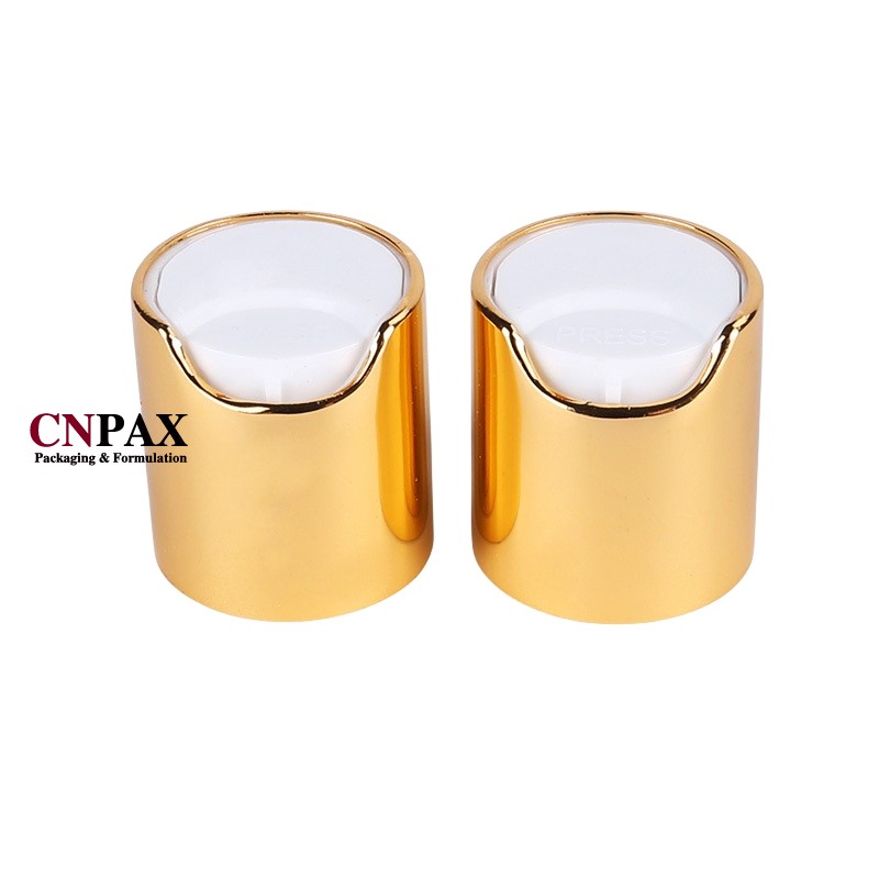 24-410 gold aluminium shell disc top cap
