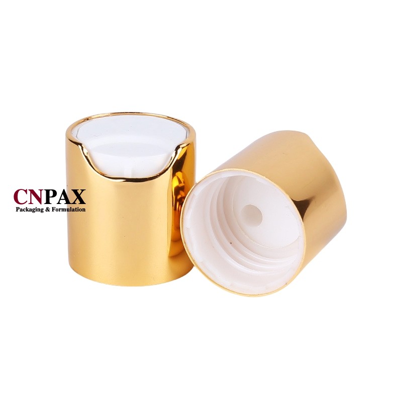 24-410 gold aluminium shell disc top cap