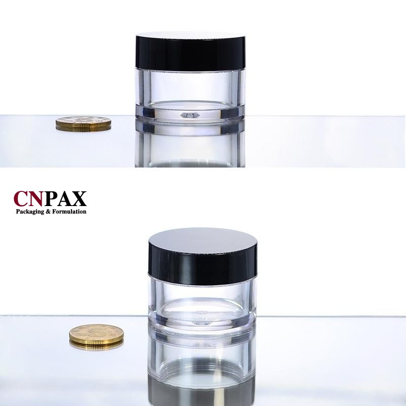 small sized plastic jar container sample jar