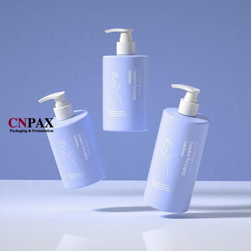 custom packaging cylinder round PET plastic shampoo bottles