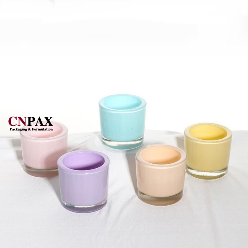 custom color cute glass candle jars