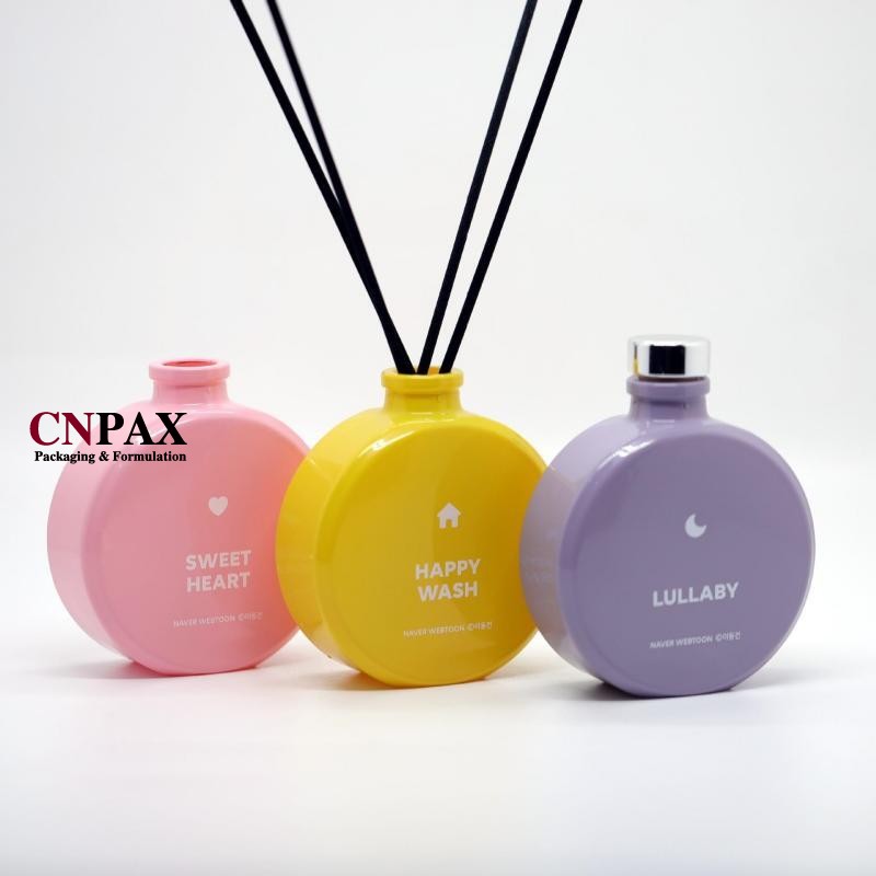 Enhance Your Home with Exquisite 100ml Flat Round Glass Diffuser Bottles from CNPAX Packaging