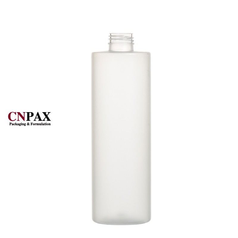 500ml 16oz clear frosted matte cylinder round plastic bottles