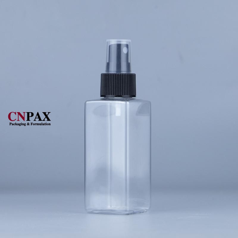 120ml 4oz square plastic bottle with mist sprayer