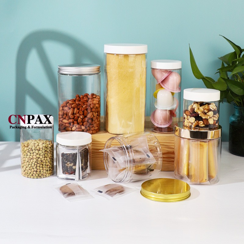 Great Food Preservation and Presentation with Food Grade PET Plastic Jar Containers