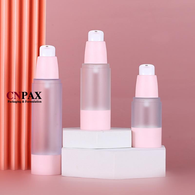 clear frosted matte 50ml airless bottles