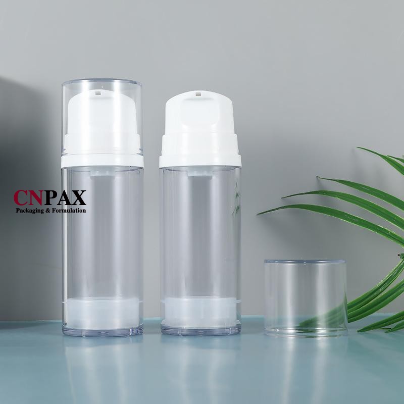 100ML clear airless bottles with wite pump