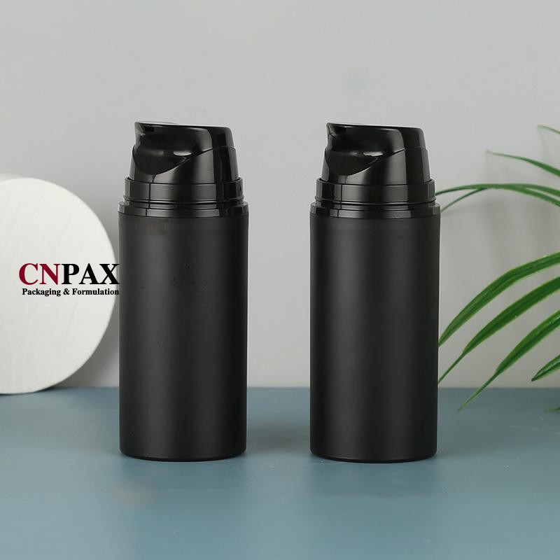 matte black PP airless bottles skin care packaging