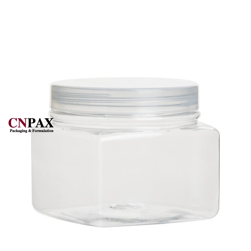 square plastic jar