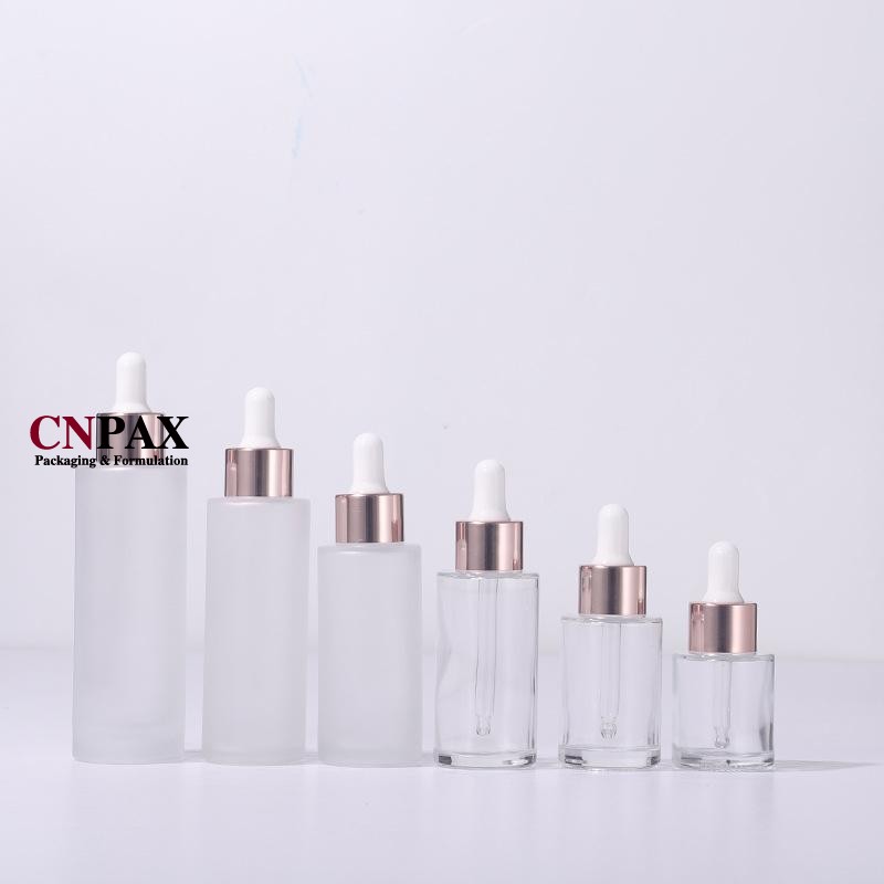 cylinder round clear glass dropper bottle in stock